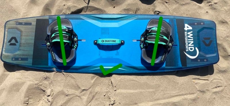 juist afstellen kiteboard.